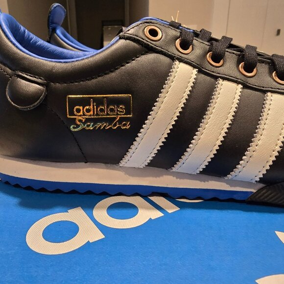 adidas Originals Samba 62 IH8603 Core Black Cloud White Blue Bird Men Shoes 10 - Picture 3 of 13